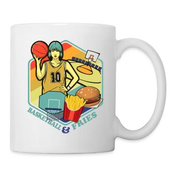 Basketball Pommes Burger Girls Basketball Court - Mug - white - Right