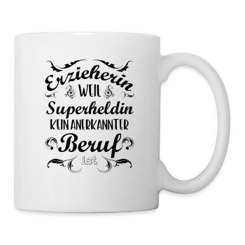 Erzieherin weil Superheldin - Tasse - Weiß - Rechts