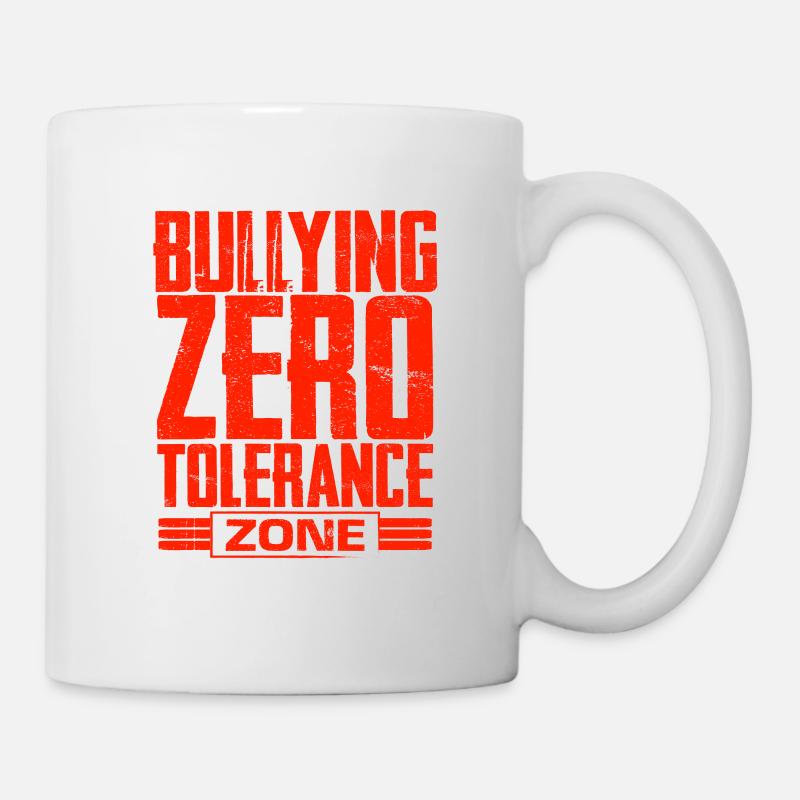 Cadeaux anti-intimidation Zone de tolérance zéro Non - Mug blanc - blanc