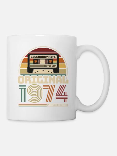 Retro Vintage Kassette Geburtstag Jahrgang 1974 - Tasse - Weiß