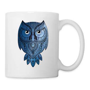 Blue Owl with Universe - Mug - white - Right