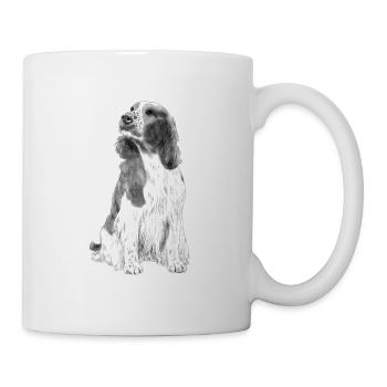 Sitting Welsh Springer Spaniel Dog - Mug - white - Right