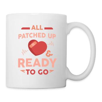 Open Heart Surgery Survivor All Patched Up Gift - Mug - white - Right