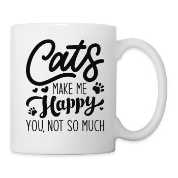 Katzen machen mich glücklich Sie nicht so viel - Tasse - Weiß - Rechts