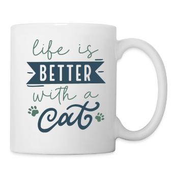 Life Is Better With A Cat - Mug - white - Right