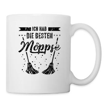 Möps Möpse Wischmop - Tasse - Weiß - Rechts