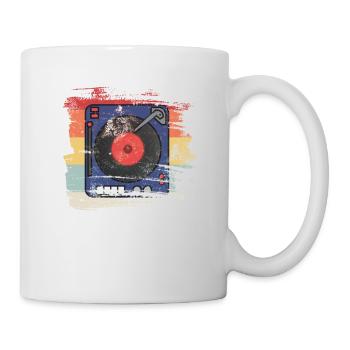 Retro 80er 90er Plattenspieler - Tasse - Weiß - Rechts