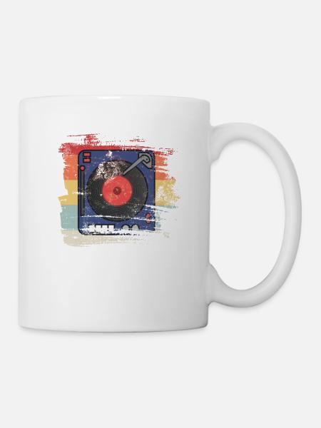 Retro 80er 90er Plattenspieler - Tasse - Weiß