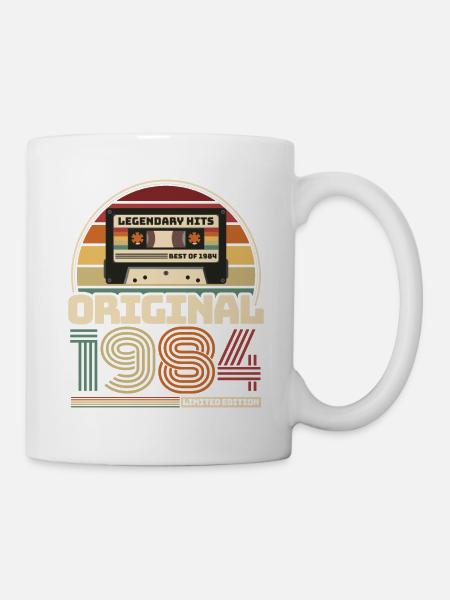 Retro Vintage Kassette Geburtstag Jahrgang 1984 - Tasse - Weiß