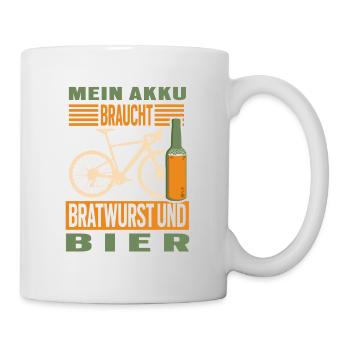 Fahrrad Bratwurst und Bier Radtour Grillen - Tasse - Weiß - Rechts