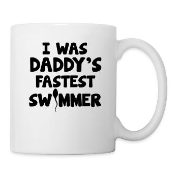 I Was Daddy's Fastest Swimmer Baby Bodysuit - Mug - white - Right