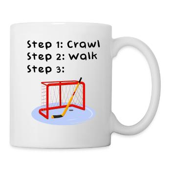 Crawl Walk Hockey Goalie Baby Bodysuit - Mug - white - Right