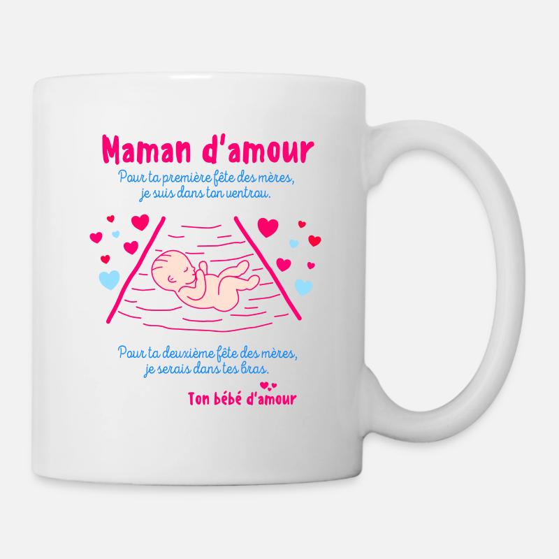 Carte de Bébé pour futur maman d’amour - Mug blanc - blanc