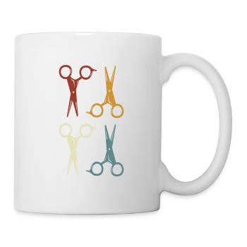 Friseur & Friseurin, Grunge Schere Design - Tasse - Weiß - Rechts