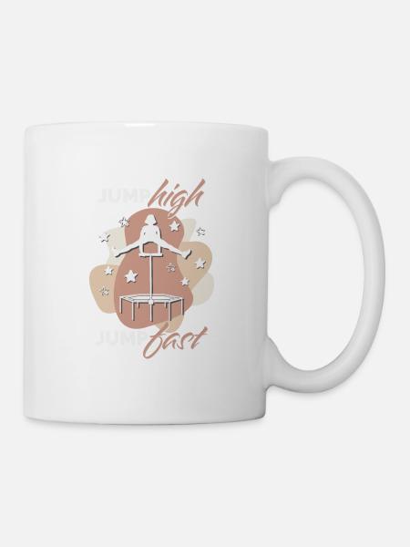 Jump high, jump fast, Jumping Fitness - Tasse - Weiß
