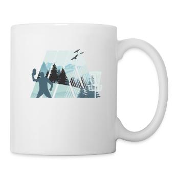 Trend sport Discgolf, Nature, Géométrie Design - Mug blanc - blanc - Droite