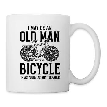 Bicycle old man opa - Mug - white - Right