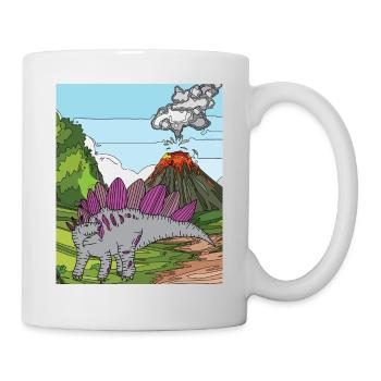 Time Dino Volcano Eruption Nature - Mug - white - Right