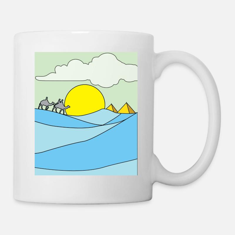 Retro Pyramide Wüste Sonne - Tasse - Weiß