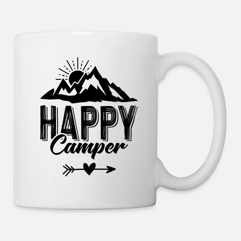 happy camper berge - Tasse - Weiß