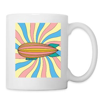 Retro Vintage Zeppelin Fliegen - Tasse - Weiß - Rechts