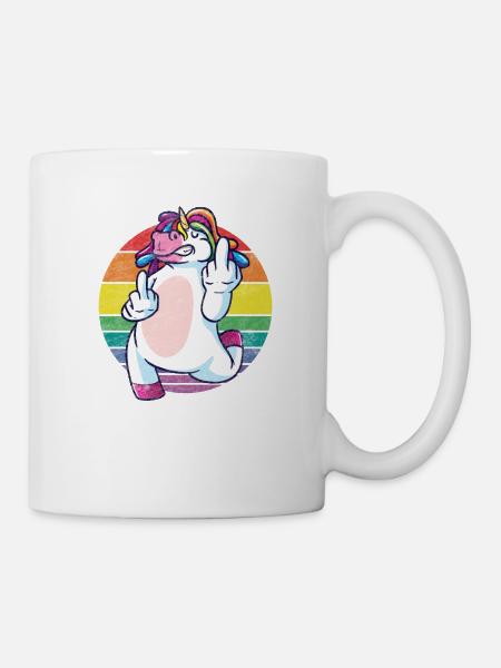 Drôle de licorne sur les licornes ! - Mug blanc - blanc