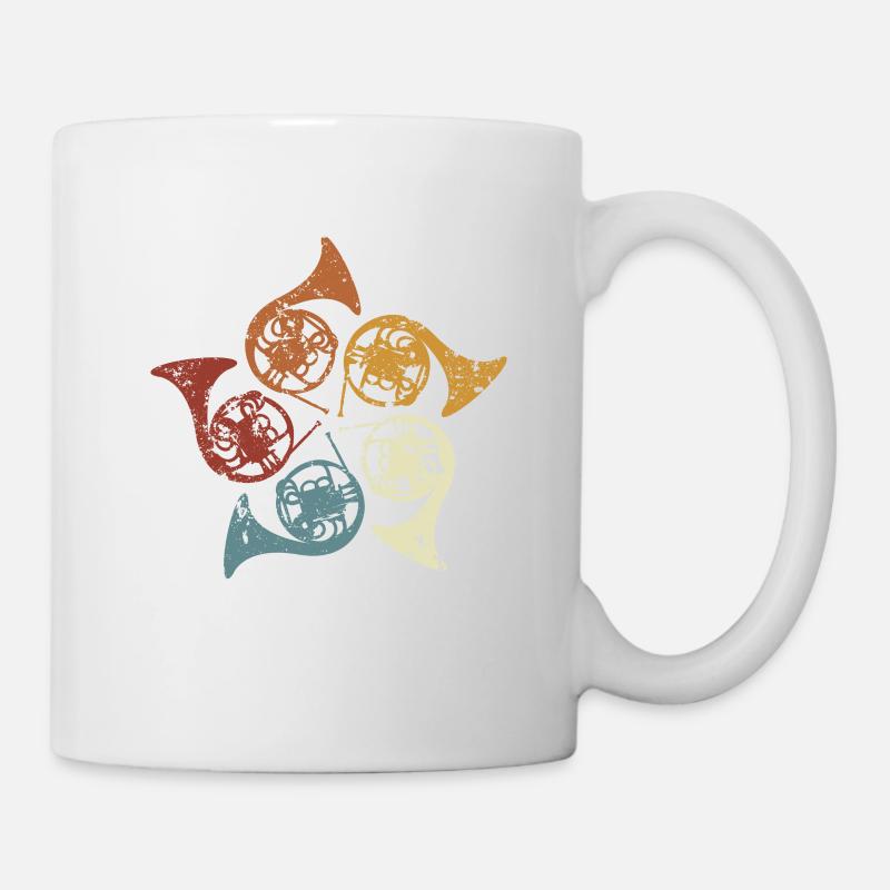 Rétro fanfare Waldhorn & Hornist - Mug blanc - blanc