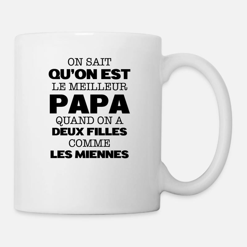 On Sait Qu'on Est Le Meilleur Papa Quand On A Deux - Mug blanc - blanc