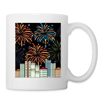 Fireworks Pyro New Year's Eve Countdown - Mug - white - Right