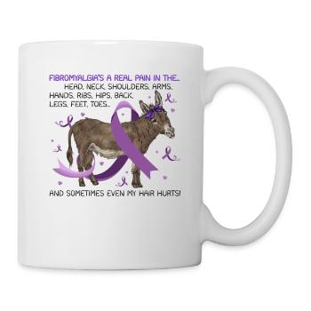 Fibromyalgia Donkey Fibromyalgia Awareness - Tasse - Weiß - Rechts