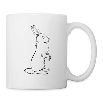 LAPIN LINE ART | Les amoureux d’animaux de compagnie | Pâques - Mug blanc - blanc - Droite