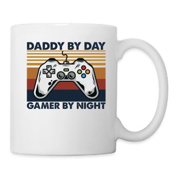 Daddy By Day Gamer By Night - Tasse - Weiß - Rechts