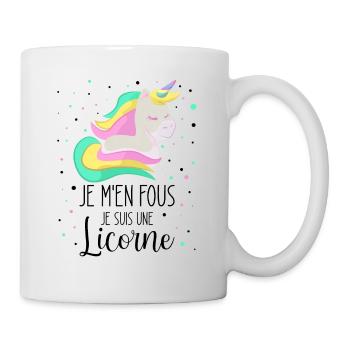 Je M'en Fous Je Suis Une Licorne - Mug blanc - blanc - Droite