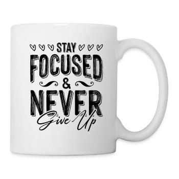 focused never give up - Mug - white - Right