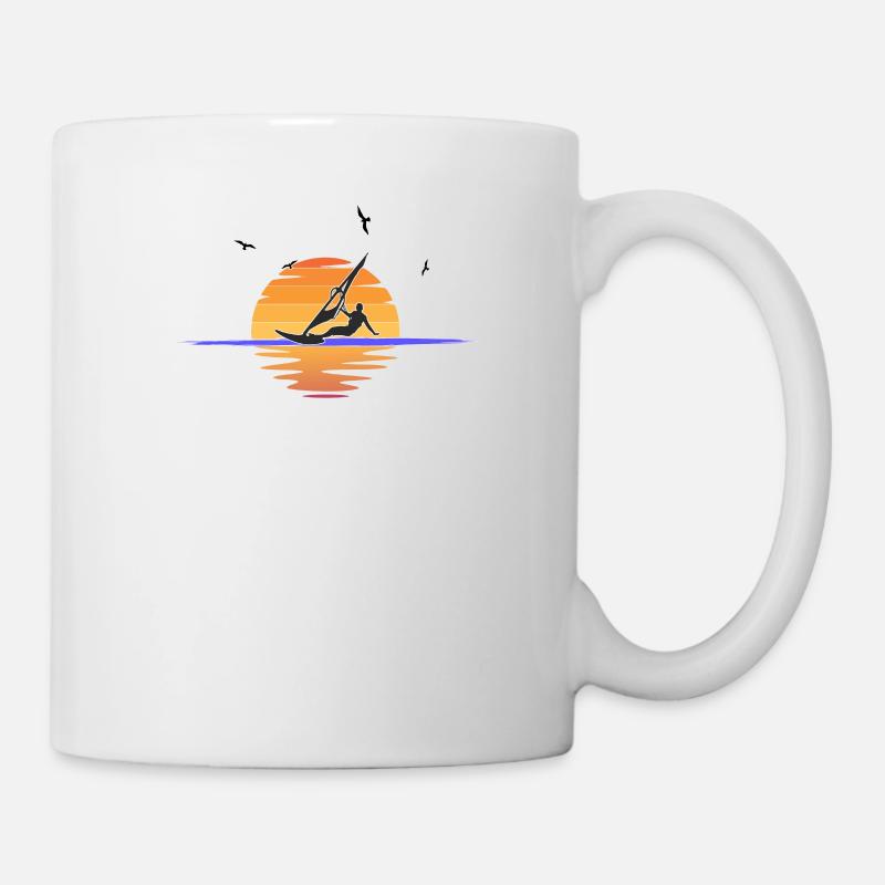 Windsurfer I Sonnenuntergang I Sufer I Geschenk - Tasse - Weiß