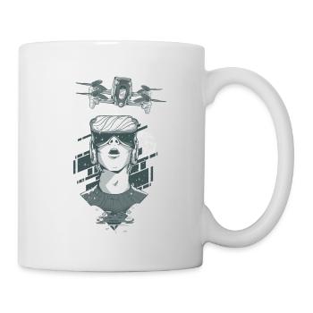 Drohnen Operator, Drohnenpilot mit Kameradrohne - Tasse - Weiß - Rechts
