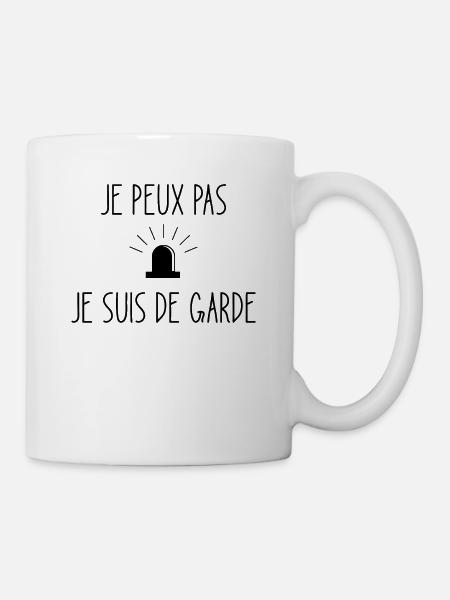Je Peux Pas Je suis De Garde Docteur urgentiste Sa - Mug blanc - blanc
