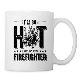 firefighter fire brigade hot - Mug - white - Right