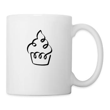 MUFFIN LINE ART | Sweet dessert | gourmet - Mug - white - Right