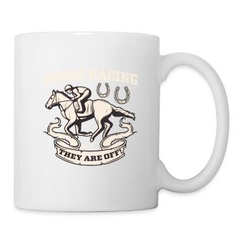 Horse racing, the jockey and his racehorse - Mug - white - Right