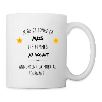 Femme au volant - Mug blanc - blanc - Droite