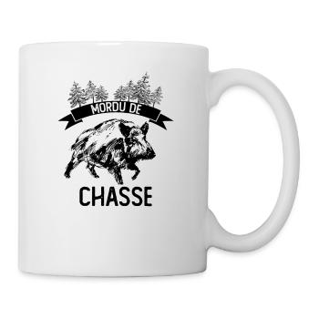 Mordu De Chasse, Sanglier, Chasseur - Mug blanc - blanc - Droite