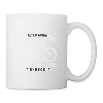 Unterschätze nie einen alten Mann auf einem E-Bike - Tasse - Weiß - Rechts