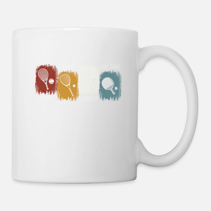 Racketlon, tournament sport with 4 disciplines - Mug - white