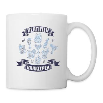 Barman certifié, Bartender - Mug blanc - blanc - Droite
