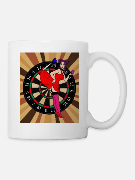 Jeu de fléchettes Joueurs avec fléchettes - Mug blanc - blanc