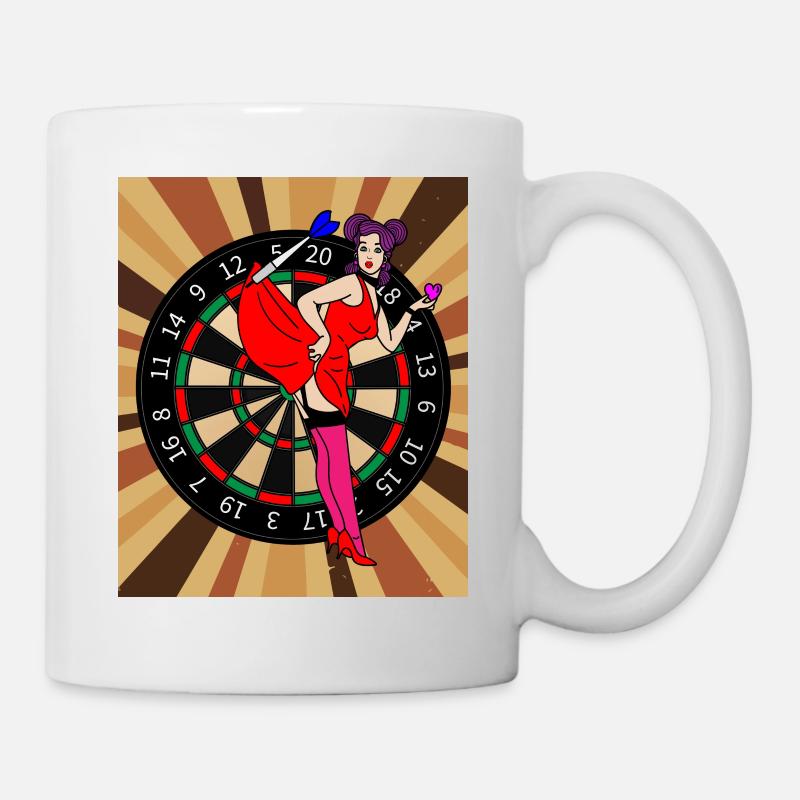 Jeu de fléchettes Joueurs avec fléchettes - Mug blanc - blanc