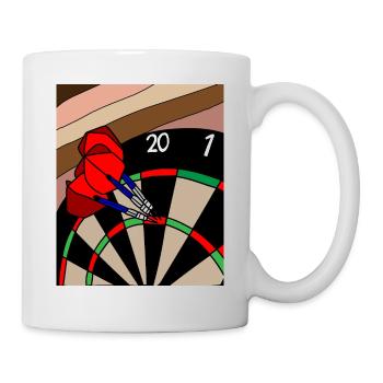 Jeu de fléchettes Joueurs avec fléchettes - Mug blanc - blanc - Droite