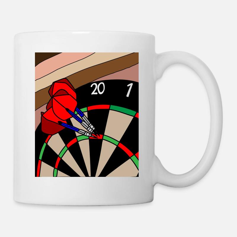 Jeu de fléchettes Joueurs avec fléchettes - Mug blanc - blanc