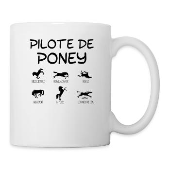 Pilote de Poney, Cheval - Mug blanc - blanc - Droite